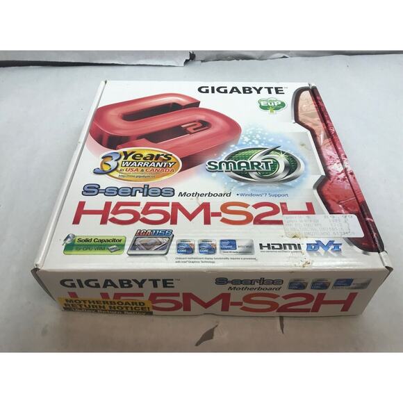 GIGABYTE Brand S-Series H55M-S2H MOTHERBOARD Mainboard in ORIGINAL BOX - Picture 1 of 7